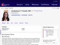 Website Screenshot Jackalynn T. Smith, NP