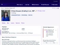 Website Screenshot Chia-Hsuan (Cathy) Lin, NP