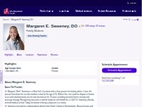 Website Screenshot Margaret E. Sweeney, DO