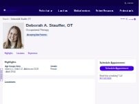 Website Screenshot Deborah A. Stauffer, DPT