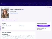 Website Screenshot Sara Linderman, DPT