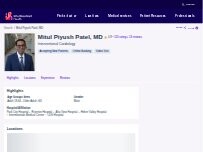 Website Screenshot Mitul Piyush Patel, MD