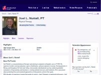 Website Screenshot Joel L. Nuttall, DPT