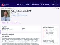 Website Screenshot Tyler K. Sedgwick, DPT