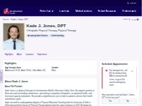 Website Screenshot Kade J. Jones, DPT