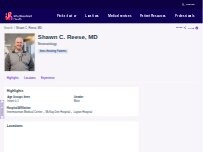 Website Screenshot Shawn C. Reese, MD