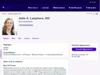 Website Screenshot Julie A. Lanphere, DO