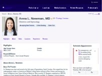 Website Screenshot Anna L. Newman, MD