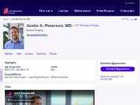 Website Screenshot Justin A. Peterson, MD