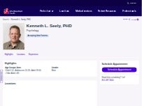 Website Screenshot Kenneth L. Seely, PHD