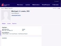 Website Screenshot Michael J. Lewis, DO
