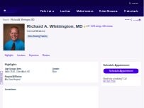 Website Screenshot Richard A. Whittington, MD