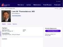 Website Screenshot Lam W. Thanadabout, MD