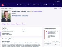 Website Screenshot Jeffery M. Sabey, DO