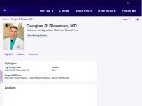Website Screenshot Douglas P. Plowman, MD