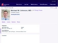 Website Screenshot Michael W. Johnson, MD