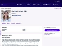 Website Screenshot Kelzie Layne, RD