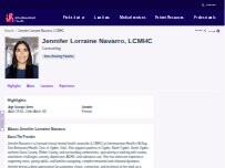 Website Screenshot Jennifer Lorraine Navarro, LCSW