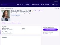 Website Screenshot Kristin E. Mitrovich, MD