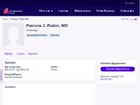 Website Screenshot Patricia J. Rubin, MD