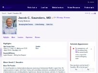 Website Screenshot Jacob C. Saunders, MD