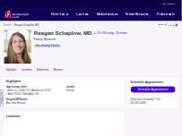 Website Screenshot Reagan Schaplow, MD