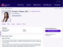 Website Screenshot Pooja V. Rana, DO