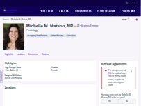 Website Screenshot Michelle M. Matson, NP