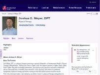 Website Screenshot Joshua G. Meyer, DPT