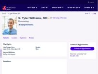Website Screenshot S. Tyler Williams, MD