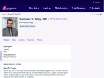 Website Screenshot Samuel S. May, NP
