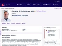 Website Screenshot Eugene E. Schnitzler, MD