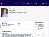 Website Screenshot Andrew Schmutz, DO
