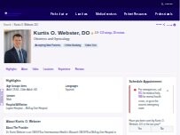 Website Screenshot Kurtis O. Webster, DO