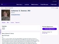 Website Screenshot Julianne S. Steiner, RD