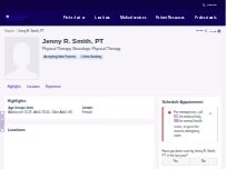 Website Screenshot Jenny R. Smith, DPT