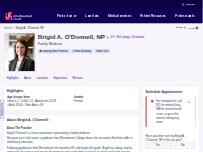 Website Screenshot Brigid A. O'Donnell, NP