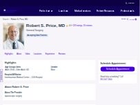 Website Screenshot Robert S. Price, MD