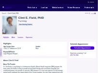 Website Screenshot Clint E. Field, PHD