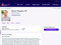 Website Screenshot Tycen Flygare, DPT