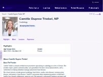 Website Screenshot Camille Dupree Triebel, NP