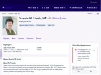 Website Screenshot Joanie M. Limb, NP