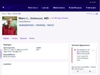 Website Screenshot Marc L. Johnson, MD