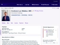 Website Screenshot Andrew Lee Walker, MD