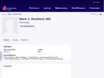 Website Screenshot Mark J. Sheffield, MD