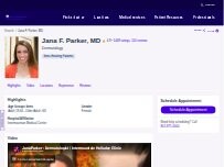 Website Screenshot Jana F. Parker, MD