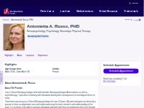 Website Screenshot Antonietta A. Russo, PHD