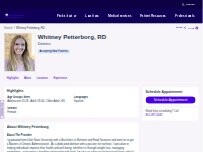 Website Screenshot Whitney Petterborg, RD
