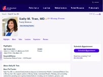Website Screenshot Sally M. Tran, MD