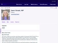 Website Screenshot Jami Oviatt, NP